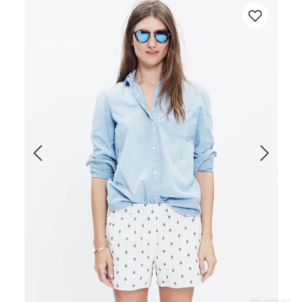 MADEWELL Pull-On Shorts in Diamond Dot 100% Cotton Pockets- Size Small